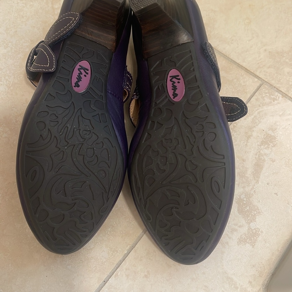 Kima Women's Mary Jane Leather Shoes, Plum Sz 6-5 View 5